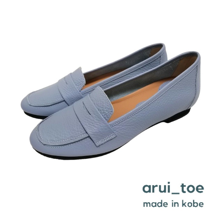 arui_toe 1702 ラベンダー イタリアンレザー本革軽量ローファー 送料