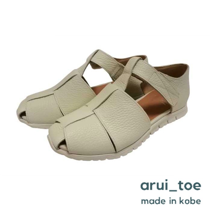 arui_toe 5080 オフホワイト 本革軽量グルカサンダル 送料無料 ある 