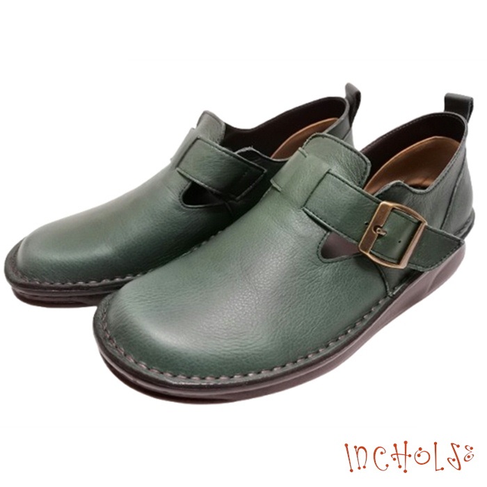 インコルジェ8005 ダークネイビー ベルト付カジュアルシューズ 送料