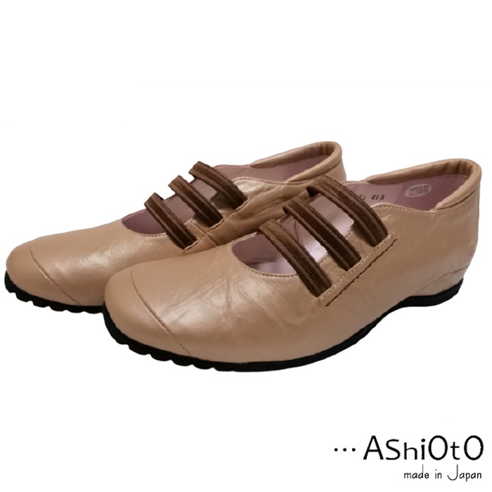 AShiOtO A1540 ピンクベージュメタル 本革超軽量ゴムストラップ AShiOtO A1540 ピンクベージュメタル 本革超軽量ゴムストラップ