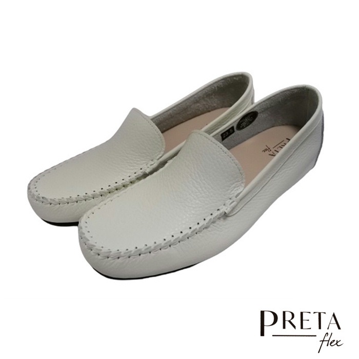 PRETA flex P1101 ブラック 本革レザープレーンモカシンシューズ