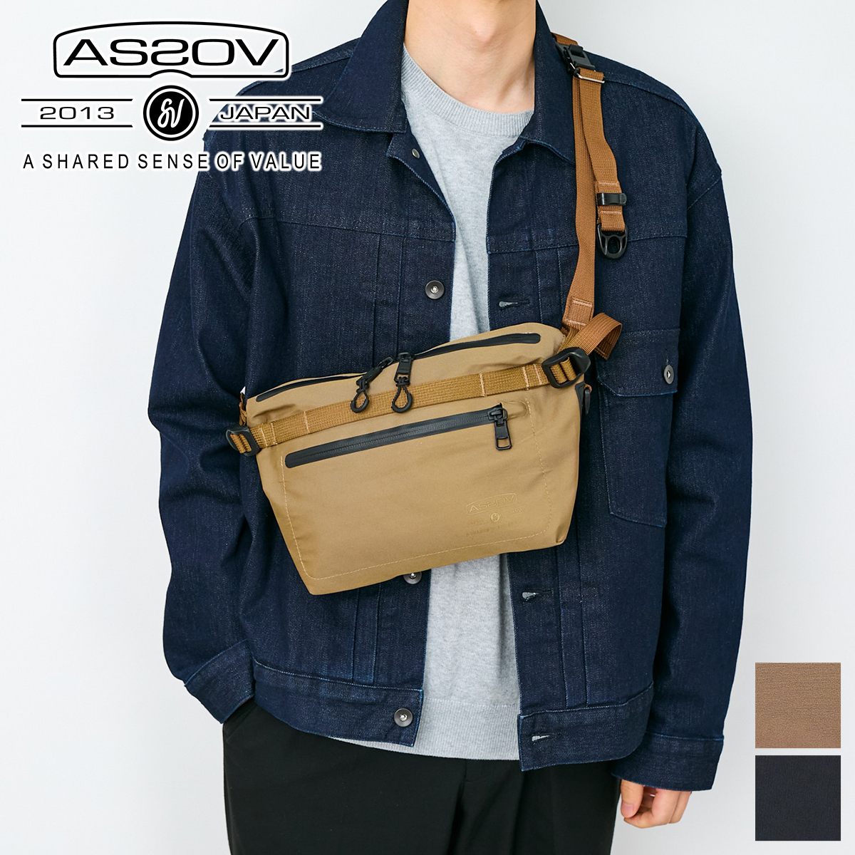 305d AS2OV(アッソブ) 選べるプレゼント付 3LAYER CORDURA 305D ウォータープルーフコーデュラ 305D ファニーパック ...