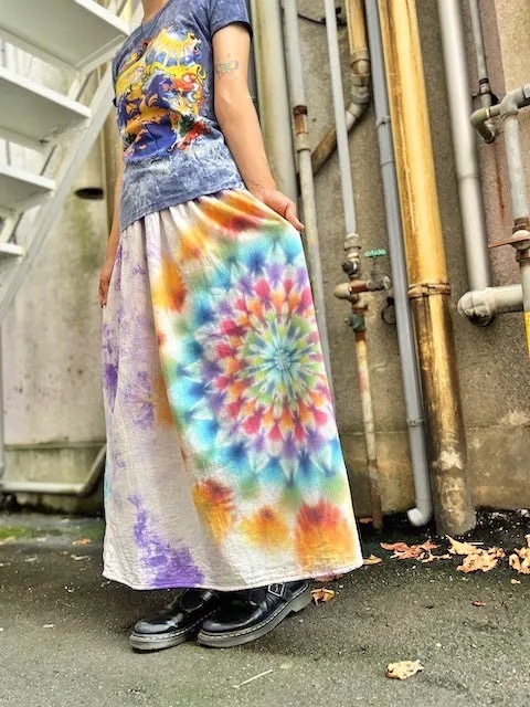 タイダイ染め 長袖Tシャツ Lサイズ ブリーチ : 旅空 tabisora