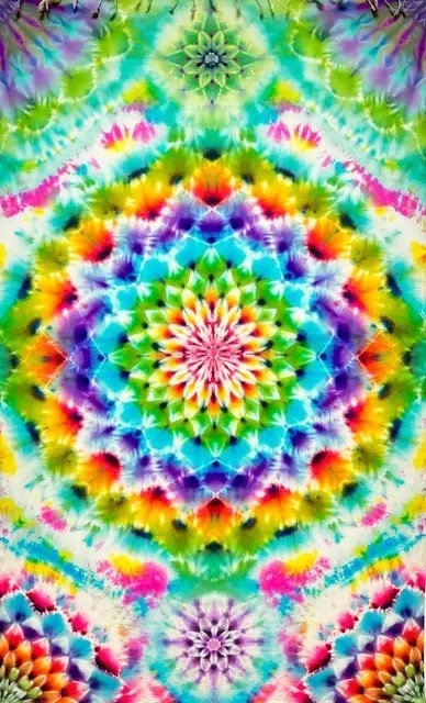ROLLOVER×HIPPIES DYE☆ タイダイTシャツ ピンク×ブルー