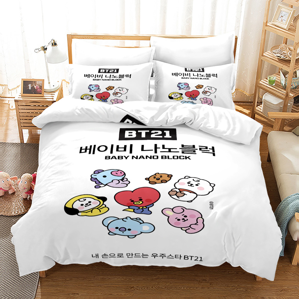 BTS 防弾少年団 BT21 布団カバー 3点セット 寝具カバーセット 枕カバー