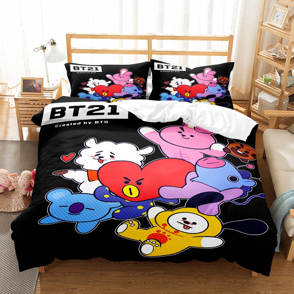 BTS 防弾少年団 BT21 布団カバー 3点セット 寝具カバーセット 枕カバー