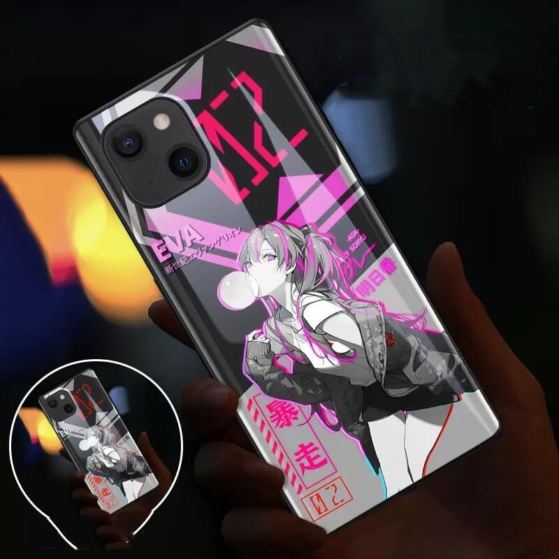 新世紀エヴァンゲリオン iphone15 ケース  発光ケース アスカ・ラングレー EVA iPhone13 Pro 用ケース 光る スマホカバー 明日香 綾波 レイ 強化ガラスケース｜tabitobishokin｜07