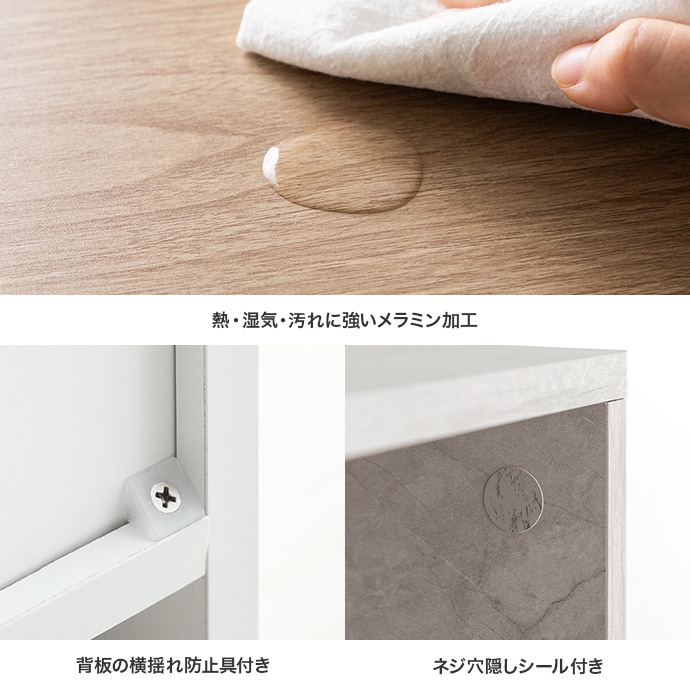 レンジ台 キッチン収納 55cm幅 PUT グレージュ 全5色 コンセント口 2段スライドトレー 大型引出し キッチンラック おしゃれ 隠しキャスター付きの画像