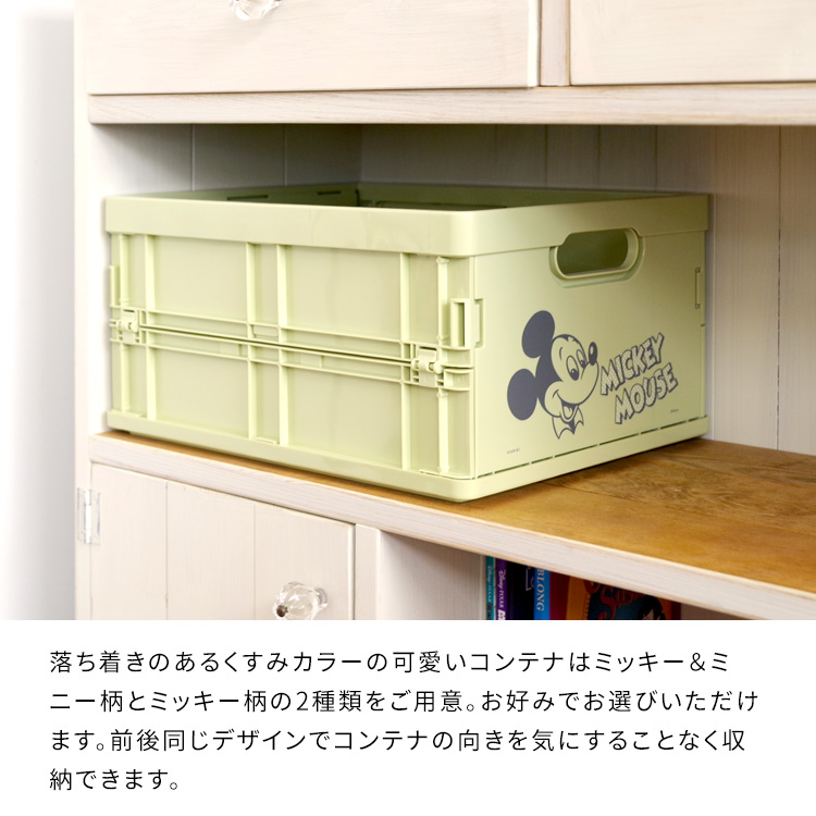 ディズニー スタッキングミニコンテナ 同色2個セット 収納ボックス 折りたたみ収納ケース バスケット ホワイト グリーン |  | 14