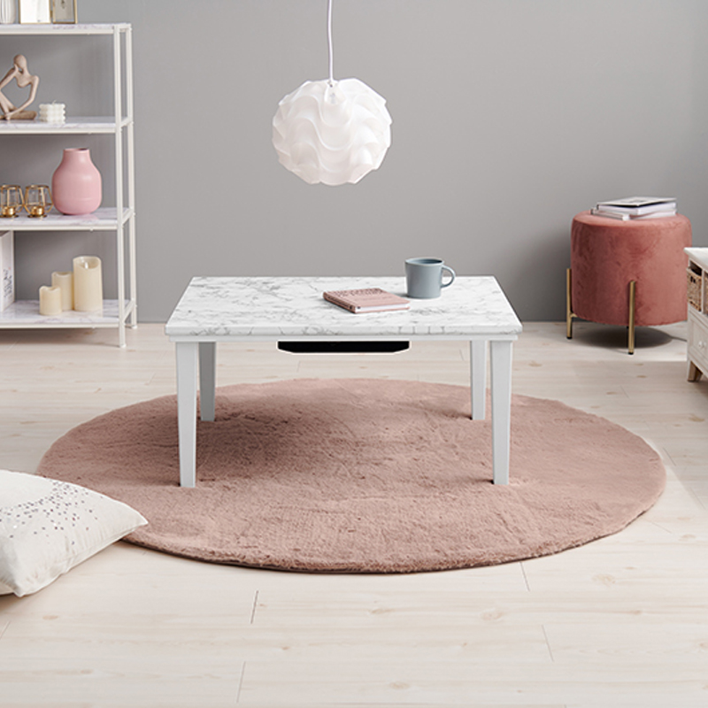 新品訳あり】大理石柄 こたつテーブル 75×60cm コンパクト