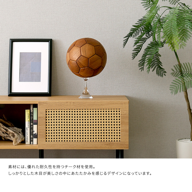 オブジェ サッカーボール 天然木チーク材 直径22cm 5号球 パズル構造 専用台座 プレゼント |  | 04