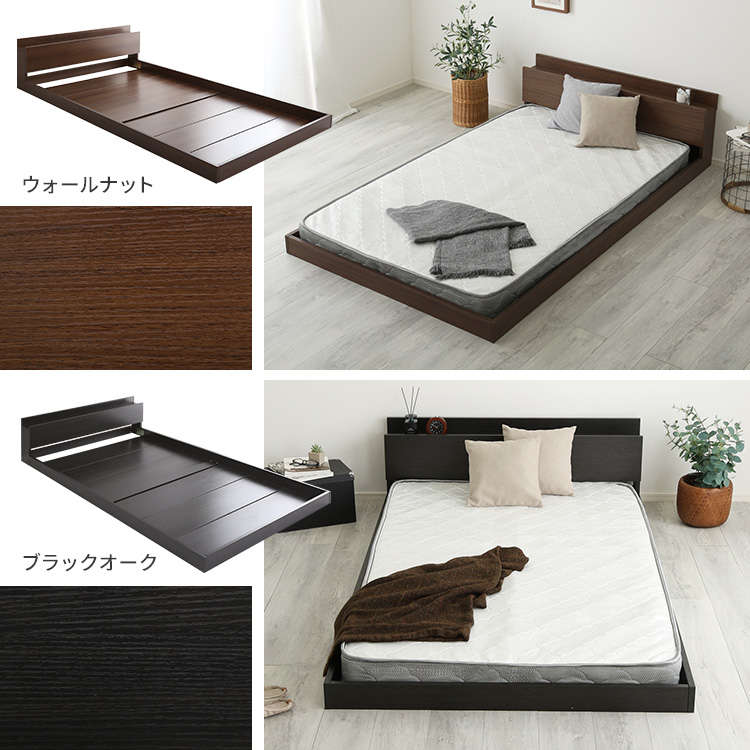 フロアベッド ボンネルコイルマットレスセット (セミダブル