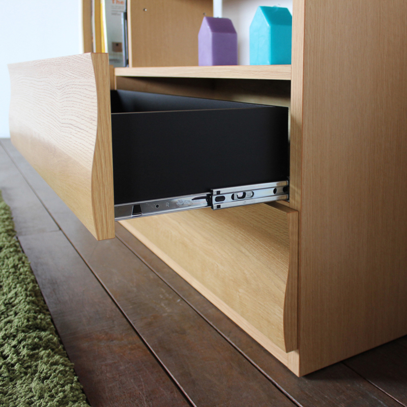 リビングチェスト  本棚テレビ台 ハイタイプ 幅115cm ナチュラル オーク柄 波型デザイン 国産 日本製 硬質紙 北欧モダン OC |  | 07