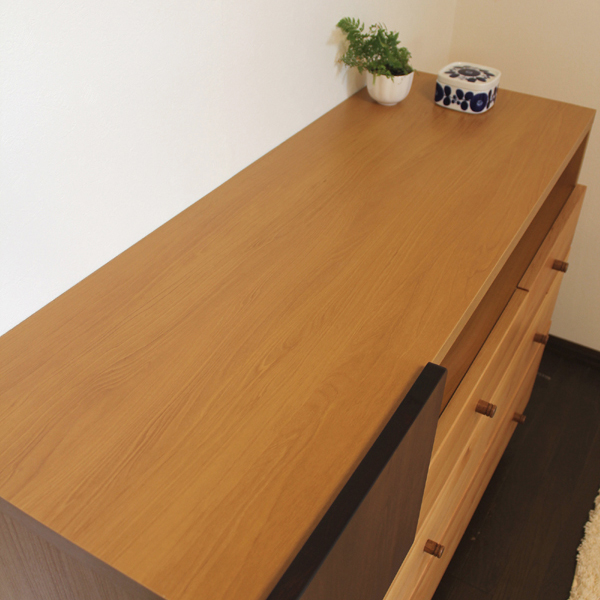 チェスト 115cm リビング収納 テレビボード ナチュラル ブラウン 国産 日本製 無垢材 硬質シート OR- |  | 02
