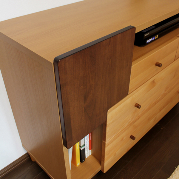 チェスト 115cm リビング収納 テレビボード ナチュラル ブラウン 国産 日本製 無垢材 硬質シート OR- |  | 03