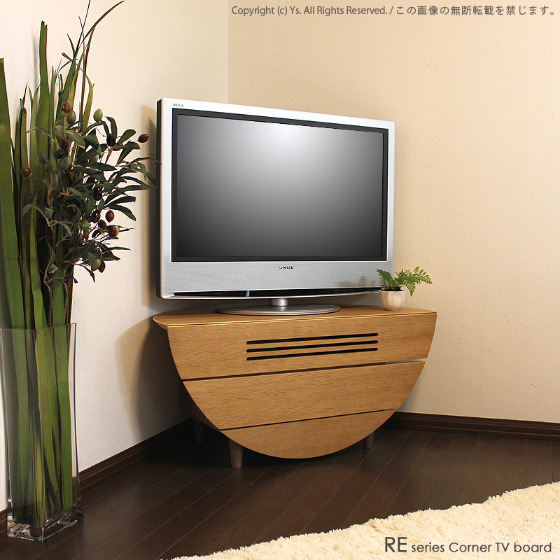 コーナー テレビ台 テレビボード ナチュラル色...の詳細画像1