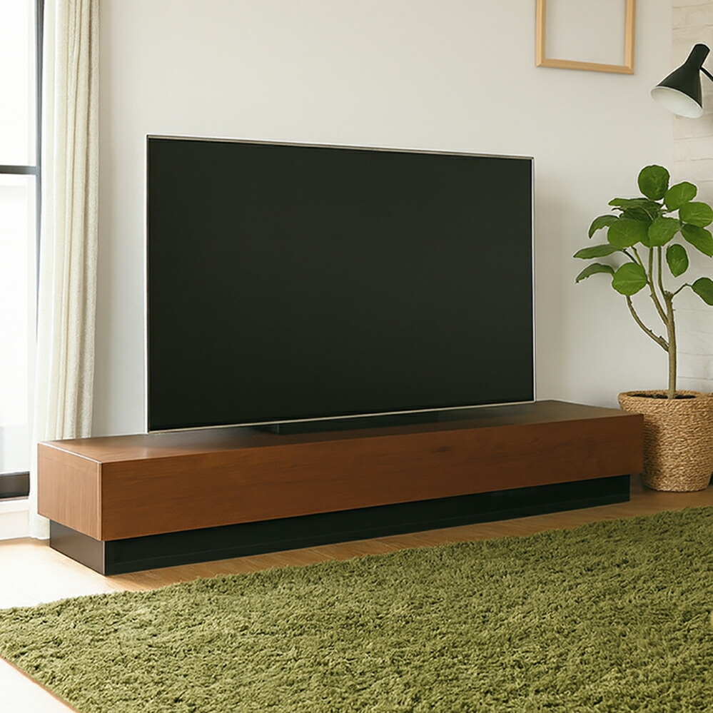 テレビ台 テレビボード 160cm ウォールナット ブラウン 国産 日本製 無垢材 天然木シート 収納付きローボード 完成品 RY | 