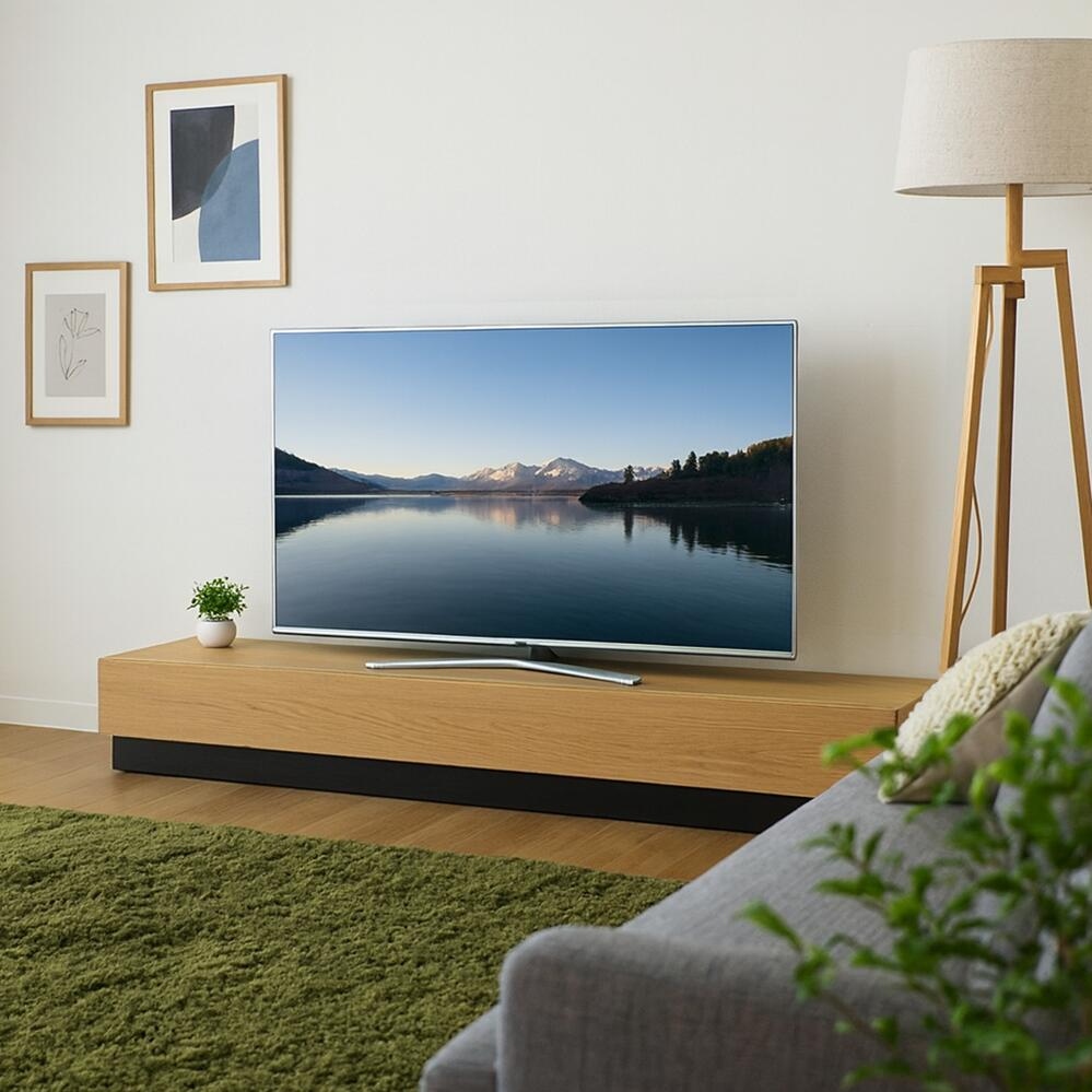 テレビ台 160cm ナチュラル オーク 幅160 奥行45 高さ24cm 国産 日本製 無垢材 天然木シート 収納付きローボード 完成品 RY | 
