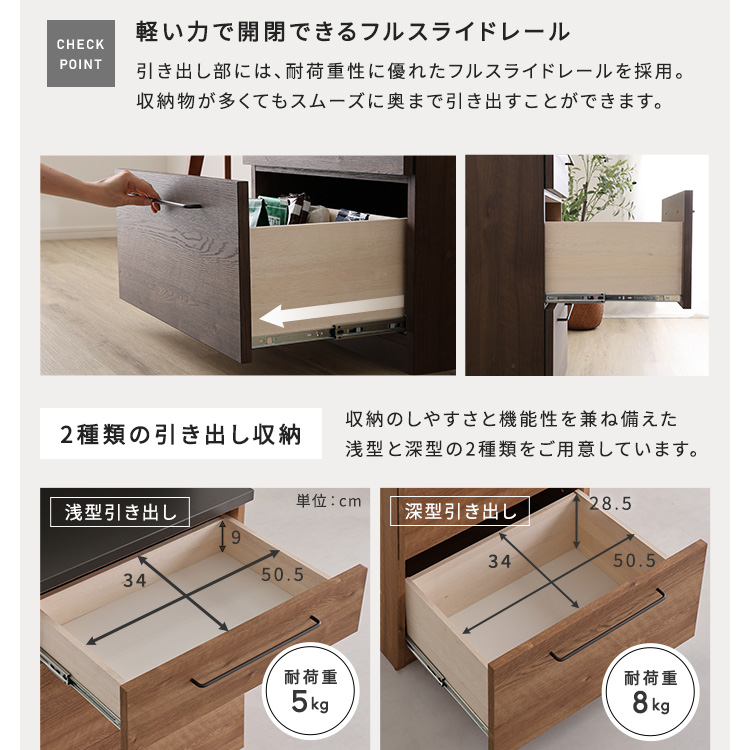 キッチンカウンター 日本製 丈夫で美しい特殊鋼板天板 組み合わせ 180cm オープン収納+ゴミ箱上カウンター+扉収納の画像