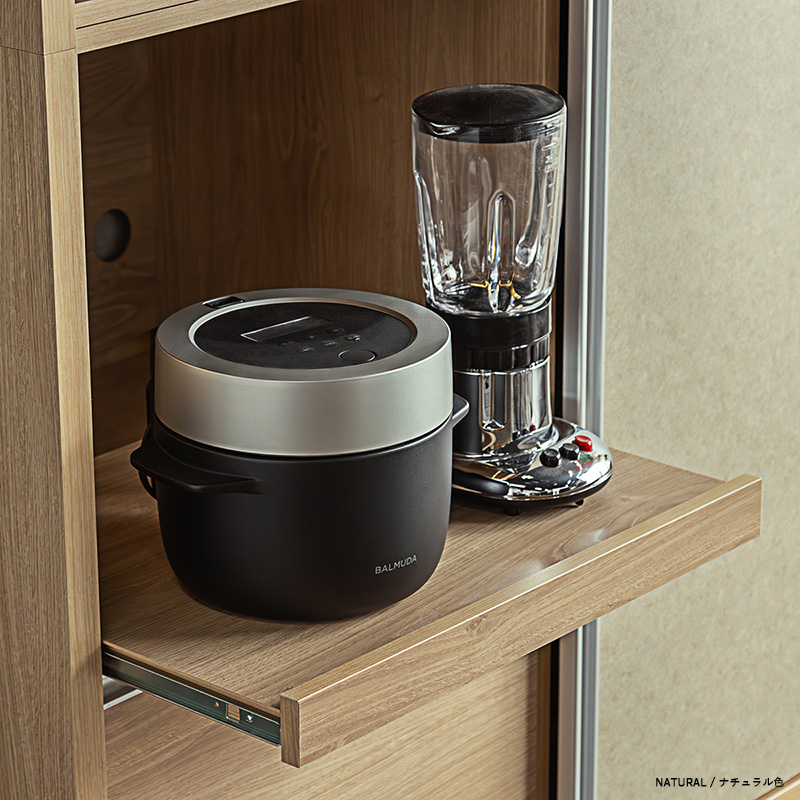 食器棚 ダイニングボード レンジ台 キッチン収納 カップボード 引き戸 ベージュ色 ナチュラル色 幅118cm 日本製 国産 完成品 TUKM_10