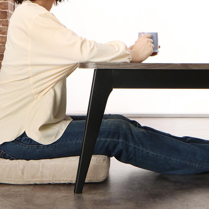 こたつテーブル 105×75cm 長方形 丈夫なメラミン樹脂化粧板 ダークグレー色木目 脚全2色 ヴィンテージデザイン古木風 バイカラー VEEの画像