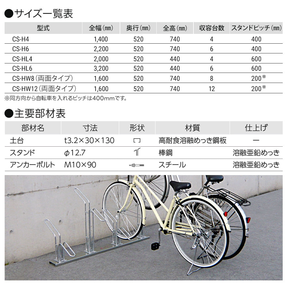 法人様限定商品】ダイケン DAIKEN サイクルスタンド CS-HL4型 4台収納