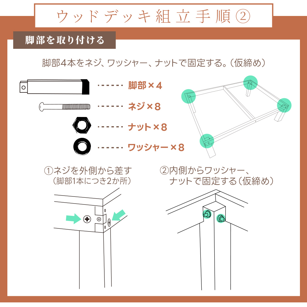 ウッドデッキ ウッドステップ 2点セット 幅120cm 天然木 簡単組立 縁台 庭 ベランダ DIY おしゃれ 段差解消 玄関 倉出し_14