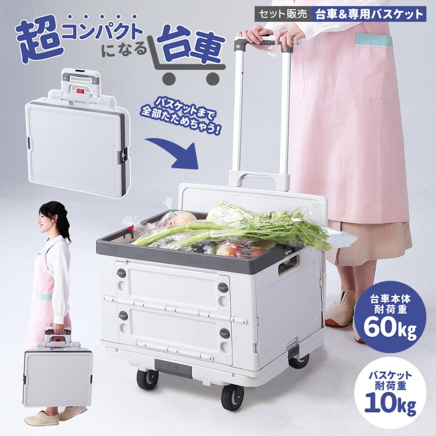 折りたたみ 台車 専用コンテナ付 家庭用 コンパクト 耐荷重60kg