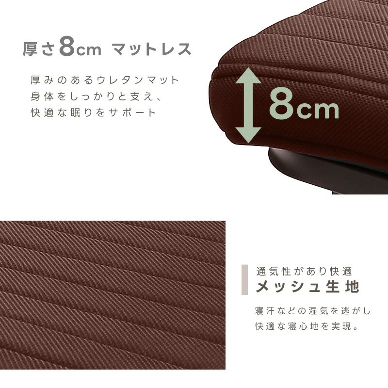 折りたたみベッド 完成品 組立不要 6段階リクライニング 低反発