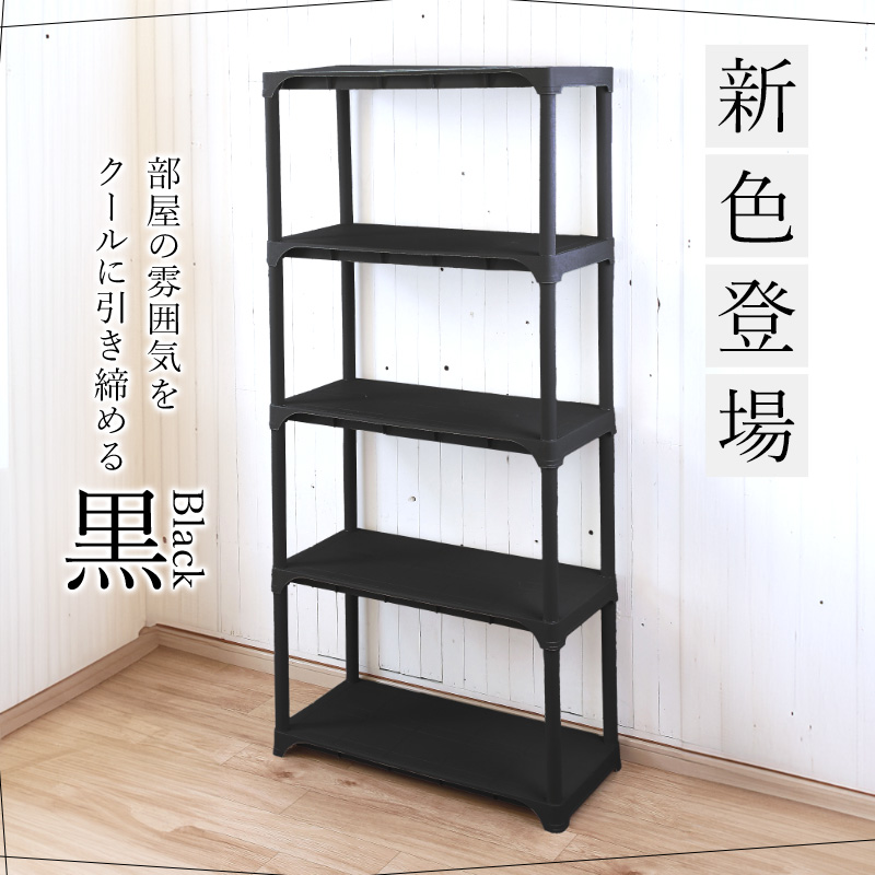 ArtPlast 樹脂製ラック 5段 幅80cm 棚 収納 プラスチック オープン