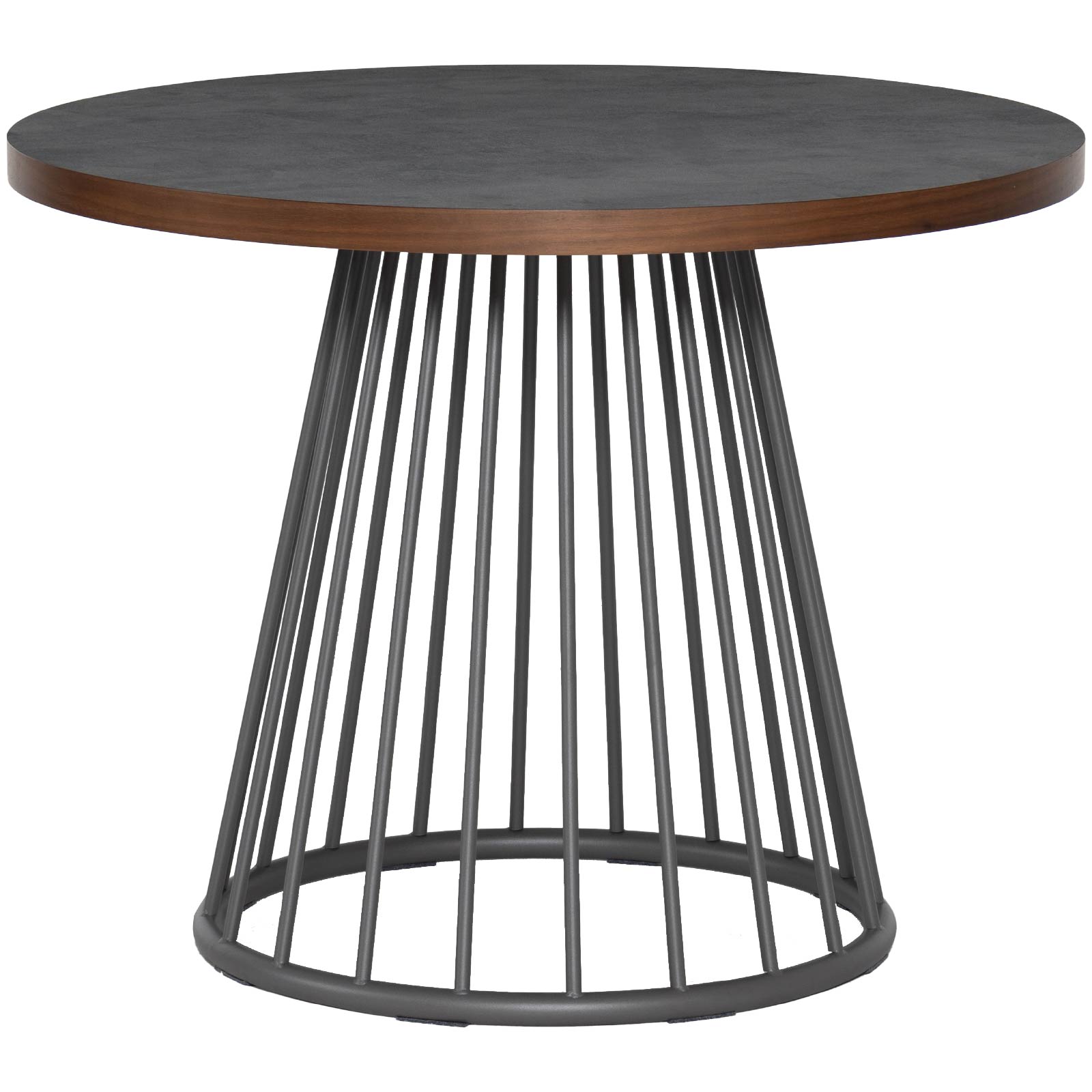 ダイニングテーブル 丸テーブル 幅 90 cm 2人掛け メラミン セラミック調 天板 木製 木口 円錐脚 放射模様 アイアン 脚 食卓 円形 テーブル 90cm 幅 2人用 | tac INTERIOR | 01