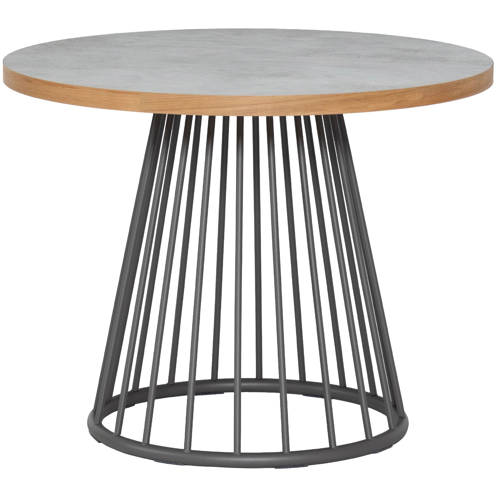 ダイニングテーブル 丸テーブル 幅 90 cm 2人掛け メラミン セラミック調 天板 木製 木口 円錐脚 放射模様 アイアン 脚 食卓 円形 テーブル 90cm 幅 2人用 | tac INTERIOR | 02