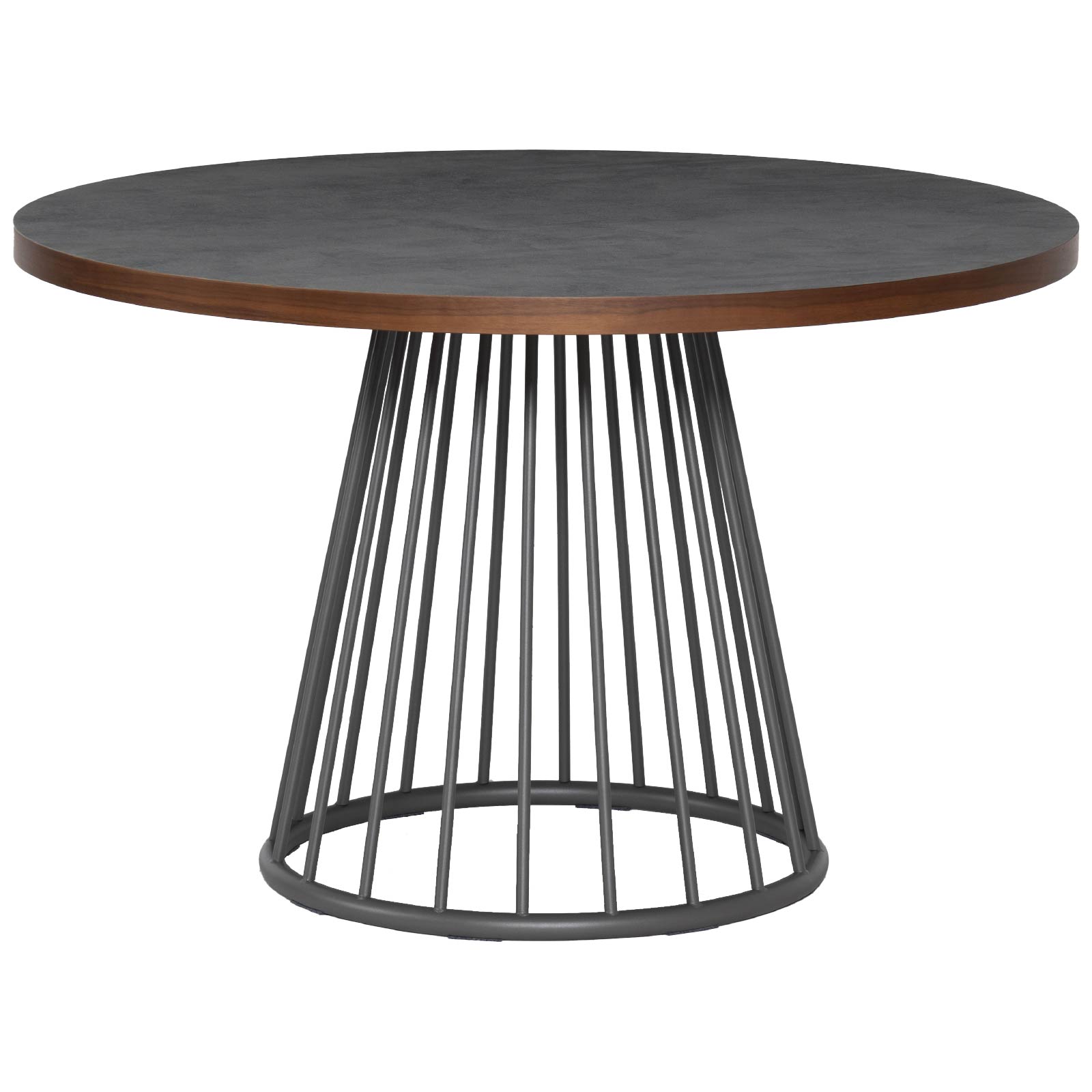 ダイニングテーブル 丸テーブル 幅 110 cm 4人掛け メラミン セラミック調 天板 木製 木口 円錐脚 放射模様 アイアン 脚 食卓 円形 テーブル 110cm 幅 4人用 | tac INTERIOR | 01