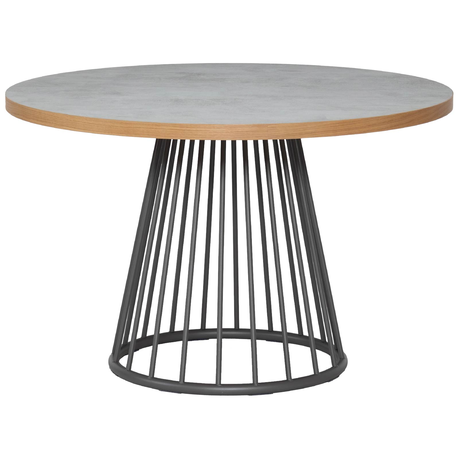 ダイニングテーブル 丸テーブル 幅 110 cm 4人掛け メラミン セラミック調 天板 木製 木口 円錐脚 放射模様 アイアン 脚 食卓 円形 テーブル 110cm 幅 4人用 | tac INTERIOR | 02