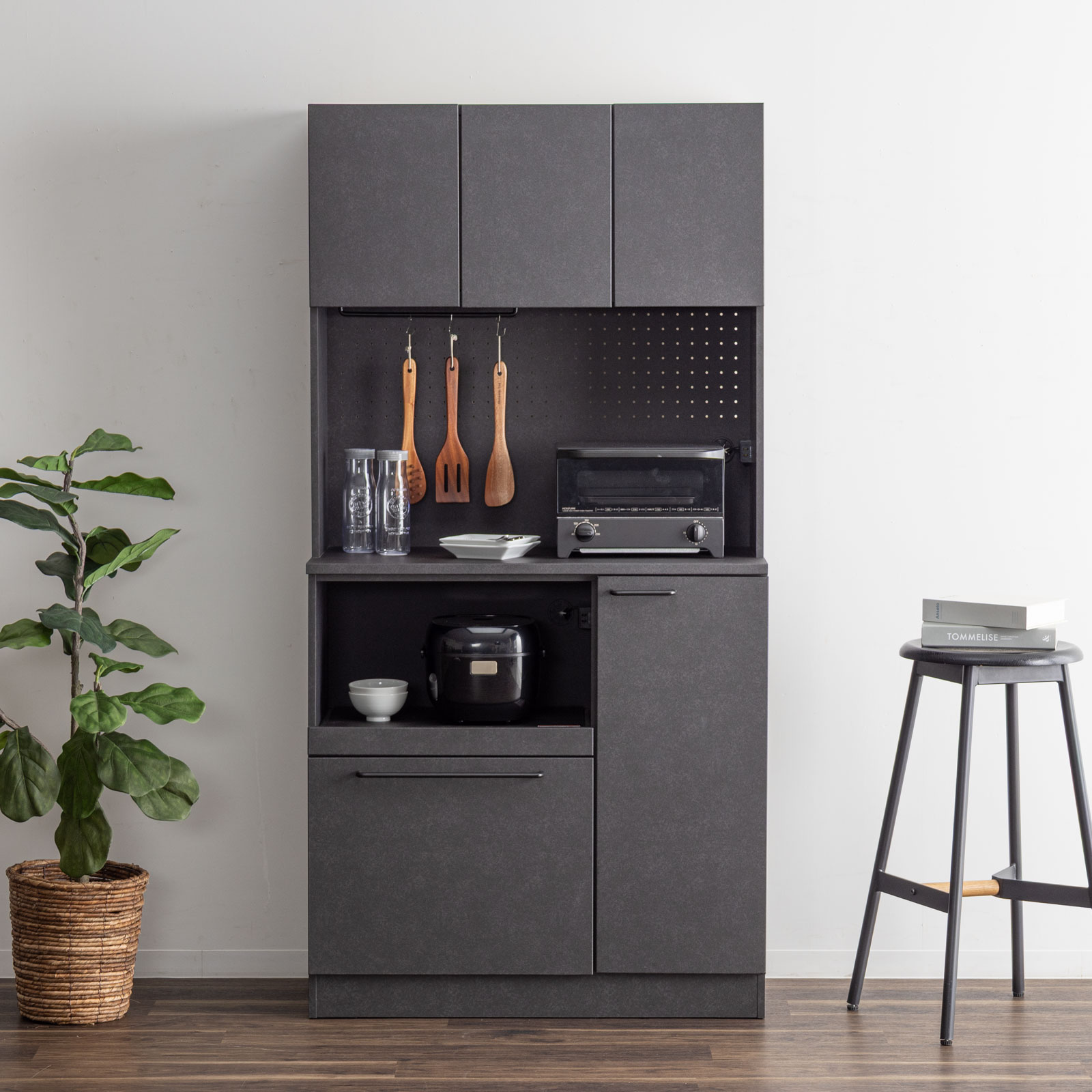 tac INTERIOR（タックインテリア） キッチンボード 幅 90 cm 食器棚