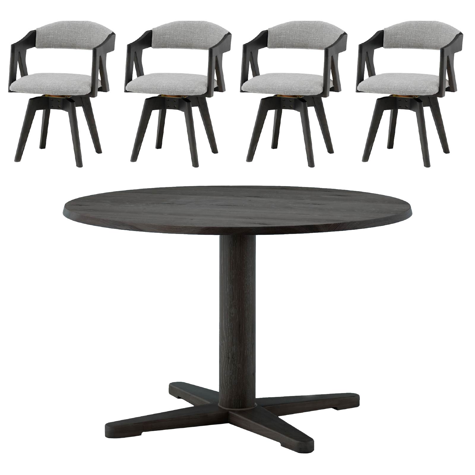 シギヤマ家具工業 ダイニングテーブルセット 4人掛け 5点セット 円形