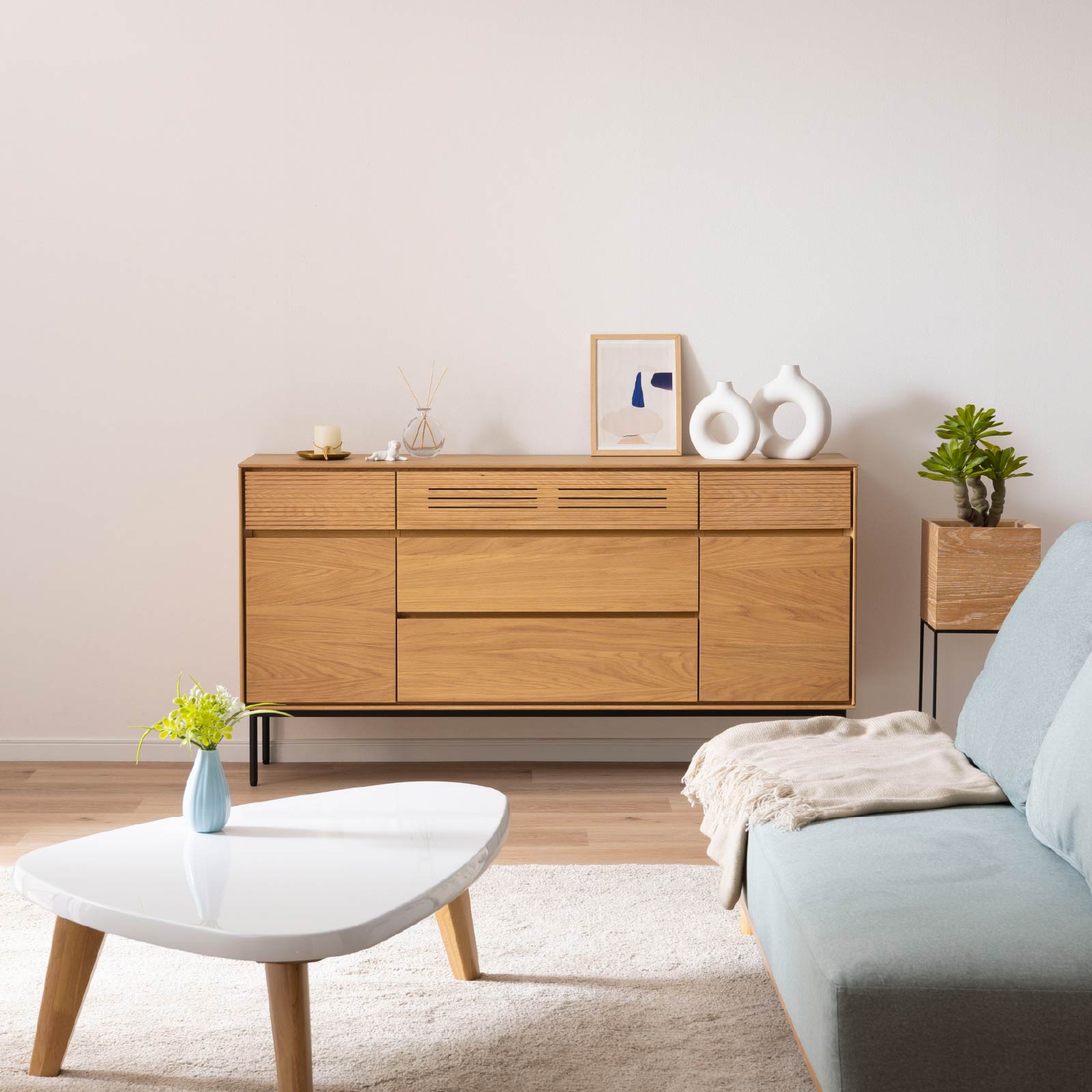 サイドボード キャビネット 幅 150 cm リビングボード リビング 収納 木製 脚付き アイアン 収納家具 収納棚 リビング収納 150cm 幅 ベージュ ブラウン スチール | シギヤマ家具工業 | 14