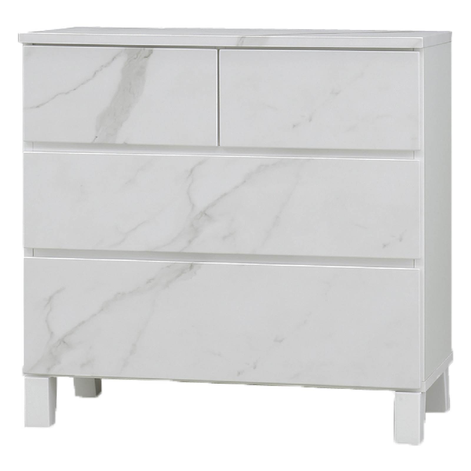 ローチェスト 幅 80 cm ロボット掃除機対応 衣装ケース 引き出し収納 洋服タンス チェスト ロータイプ 収納 引き出し 80cm 幅 セラミック調 大理石調 | SANKI CORPORATION | 02
