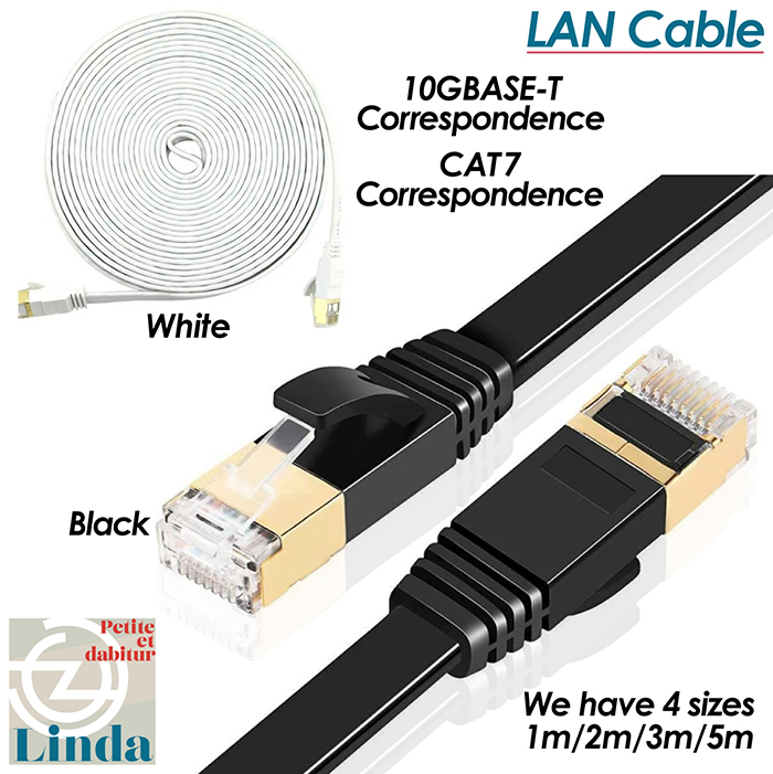 LANケーブル CAT7 1m 2m 3m 5m 10ギガビット 高速光通信対応 ツメ折れ