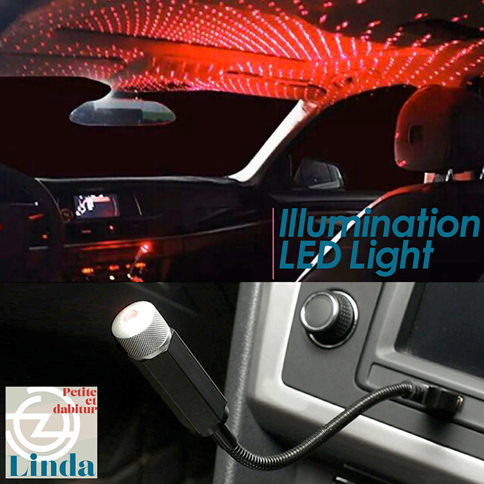 車 イルミネーション LEDライト ブルー レッド ライト 車内 星 LED USB