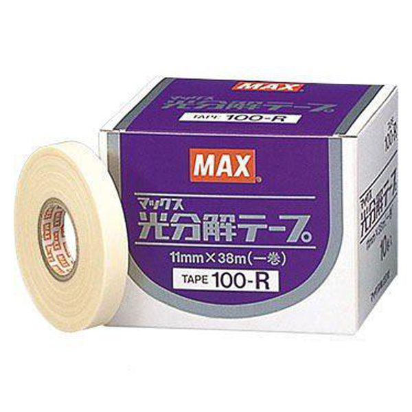 (おとく4点セット) MAX 楽らくテープナー HT-R45C 光分解テープ(色選択) ステープル(604E-L) ギザ刃付き マックス 結束機｜tackey｜02