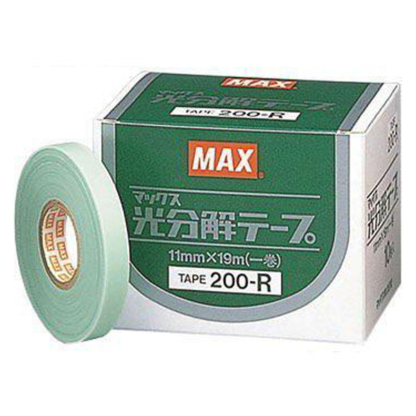 (おとく4点セット)　MAX　楽らくテープナー　HT-R45C　ギザ刃付き　光分解テープ(色選択)　ステープル(604E-L)　マックス　結束機