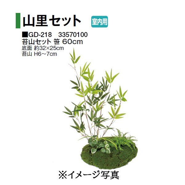 タカショー (室内用) 人工植物 苔山セット 笹 60cm (GD-218 33570100