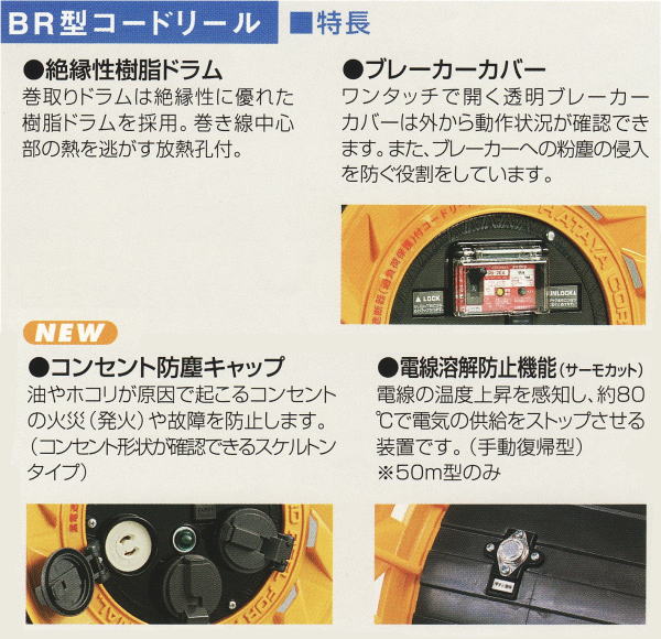 Acro129&HATAYA-BR型(漏遮付)コードリールBR-501KX-01 HATAYA（ハタヤ 