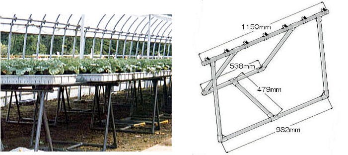 かんたんベンチ1200 栽培棚 育苗台 分解式ベンチ 矢崎化工 : yaza0020