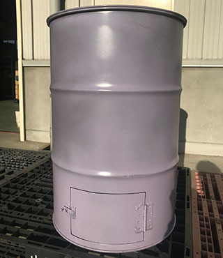 ドラム缶 焼却器 200L 家庭用 焼却炉 フタ・ロストル・灰かき棒付 燻製