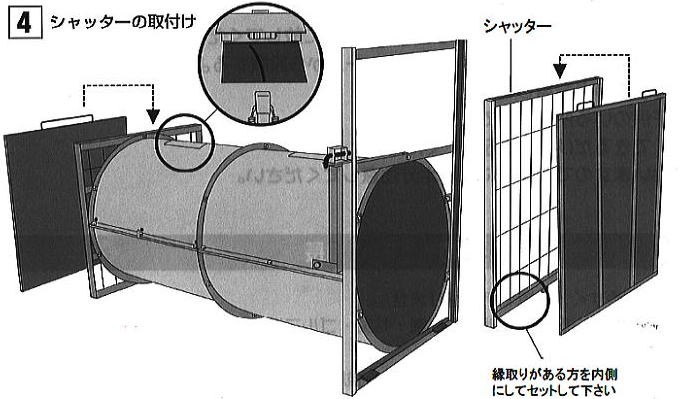 害獣捕獲器 箱罠 ドラム式 HW5 (クマ用) 熊捕獲 組立式 Etype No