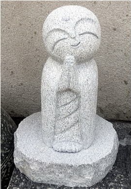 お祈り地蔵 Bタイプ 高さ約30cm 石台付き (高さ約5cm) 白御影石 石種G