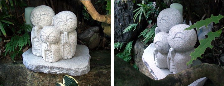 お祈り地蔵 Cタイプ 高さ約30cm 石台付き (高さ約5cm) 白御影石 石種