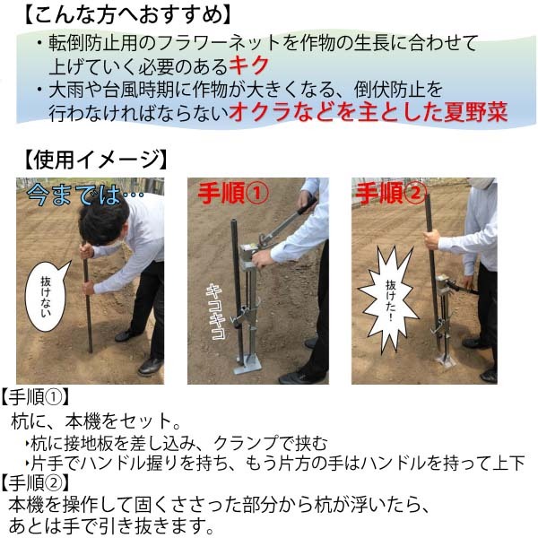 杭抜き機 JK-10 ぬく象 みのる産業 (太さ17.2〜45mmの杭の引き抜きに